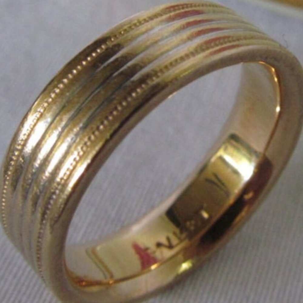 14K Wedding Bands White Gold 14 KT Yellow Gold Wedding Band Stunning Duo 2 Tone